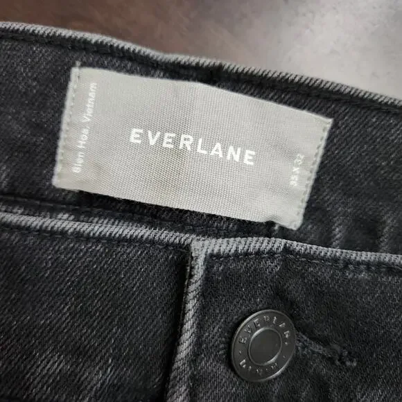 NWT Everlane The Skinny Fit Washed Black Jean Size 35x32